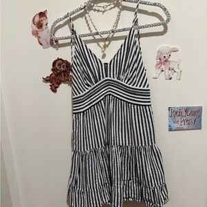 American Eagle Outfitters Black and White Striped Mini Dress